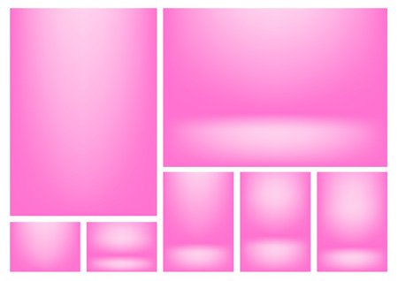 Pink gradients for creative project backgrounds or product presentation. Vector backdrop setのイラスト素材