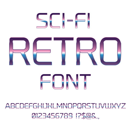 Sci-Fi retro fontのイラスト素材