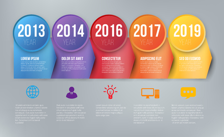 Infographics with 5 steps or options arrows vectorのイラスト素材