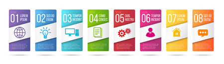Business infographics cards or labels icons setのイラスト素材