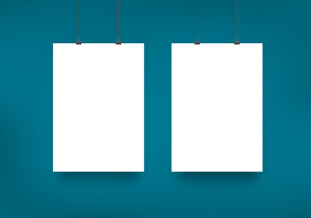 Paper card on white wallのイラスト素材