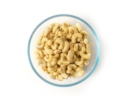 cashew nut in bowlの写真素材