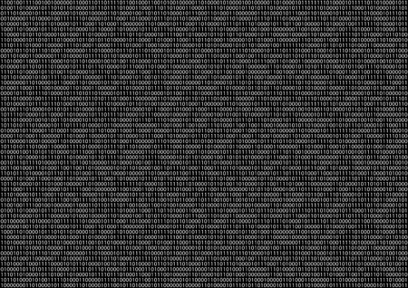 Sheet of flat binary code program screen on black vector background