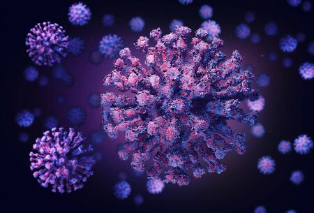 COVID-19 virus microworld of human conceptの写真素材