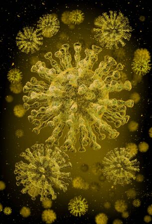 COVID-19 virus microworld of human conceptの写真素材