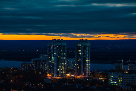 City sunset skyline