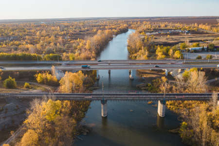 Car over bridgeの写真素材
