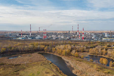 Oil refinery constructionの写真素材