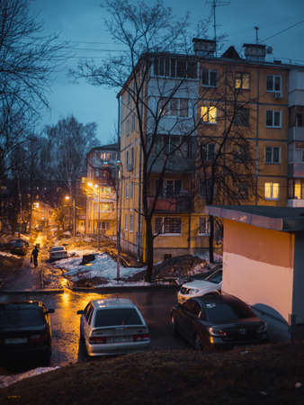 Fall winter cityの写真素材