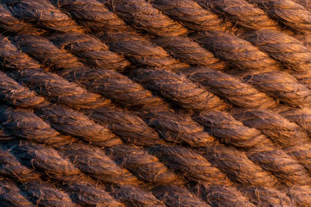 Close-up of boat rope as a nautical background.の写真素材