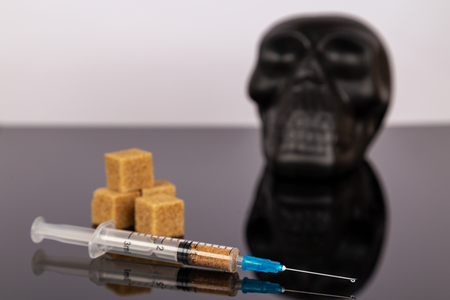 Concept of addiction to sugar and harm of itの写真素材