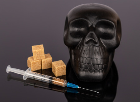 Concept of addiction to sugar and harm of itの写真素材