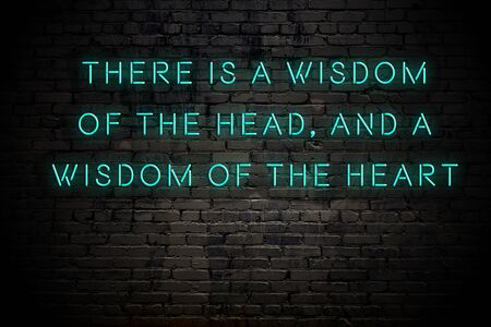 Neon inscription of positive wise motivational quote against brick wall .の写真素材