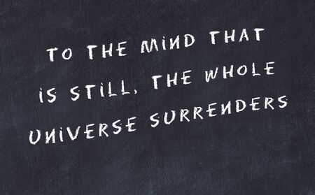 Black chalkboard with handwritten wise motivational quote .の写真素材