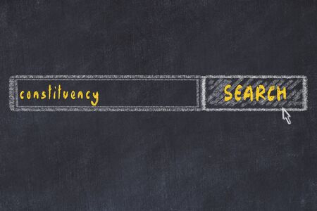 Chalkboard drawing of search browser window and inscription constituency.の写真素材
