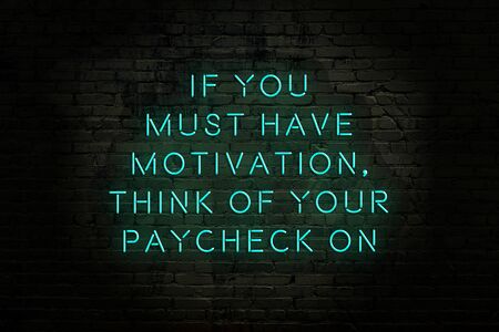 Smart and motivational quotation. Neon sign on brick wall in the darknessの写真素材