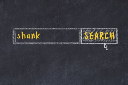 Drawing of search engine on black chalkboard. Concept of looking for shankの写真素材