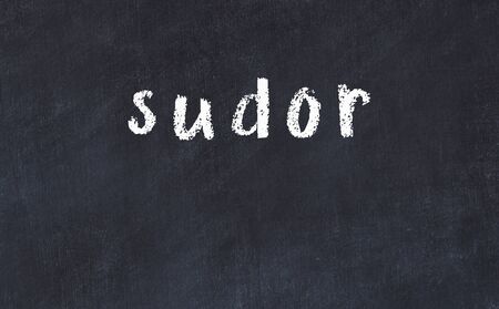 College chalkboard  with with handwritten inscription sudor on itの写真素材