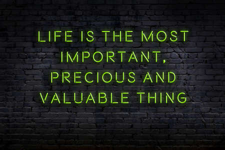 Smart and motivational quotation. Neon sign on brick wall in the darknessの写真素材