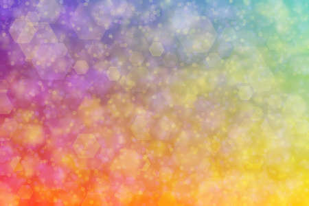 multiple abstract defocused background with hexagon shape bokeh spots