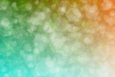 green and beige abstract defocused background, hexagon shape bokeh pattern.