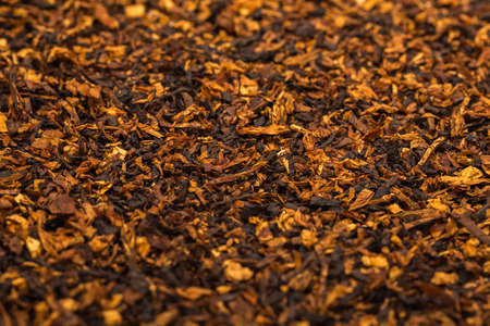 Pipe tobacco spilled on a flat surface leaving in perspectiveの写真素材