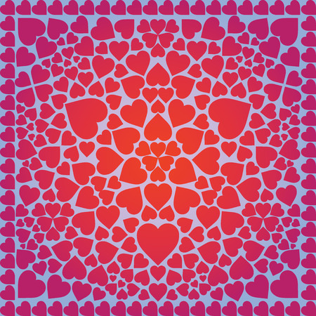 Abstract background with pattern of heartsのイラスト素材