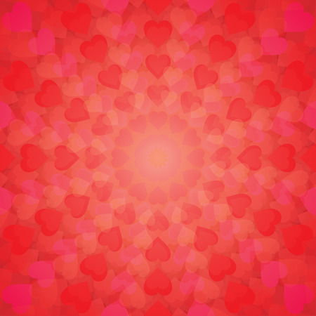 Abstract background of hearts arranged in a circleのイラスト素材