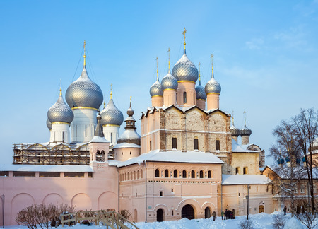 Church of the Resurrection Rostov Kremlin in winter.の写真素材