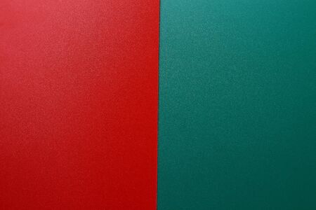 Two texture surfaces in red and green. Blank for two texts or lists or inscriptionsの写真素材