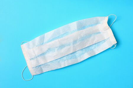 Medical mask on a classic blue backgroundの写真素材