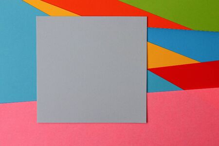 Sticker with place for text on a bright and colorful background, blank for design with copy spaceの写真素材