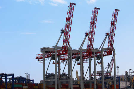 Odessa, Ukraine July 20, 2019 Cranes in the cargo portのeditorial素材