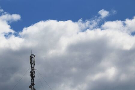 5G mobile phone tower. High Speed Broadband. Wireless cellular network. Signal data.