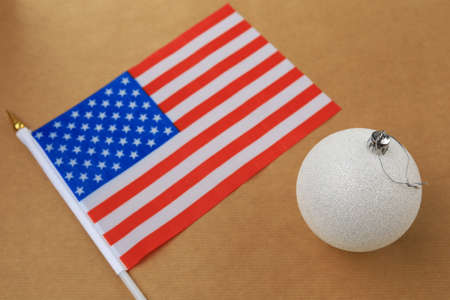 New Year in the USA. Abstract Christmas background, selective focus.の写真素材