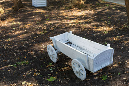 Decorating a garden, city park or leisure space. Decorative paraphernalia. Selective focusの写真素材