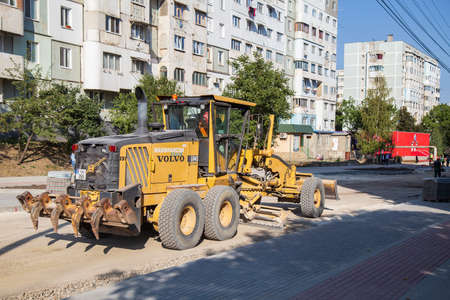 September 14, 2020 Balti or Beltsy Moldova renovation work in the city. Utilities illustrative editorialのeditorial素材