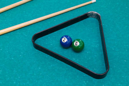 Billiard table in the bar. Abstract universal illustrative background. Pool