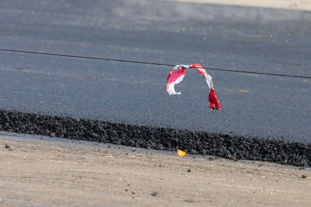 Abstract road repair background. Pavement renewal. Updating the road surface.の写真素材