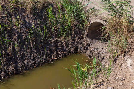 channel of Drainage water background.
