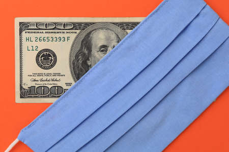 A clean and new medical surgical mask that must be worn in public during the period of the infectious disease pandemicの写真素材