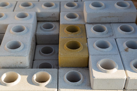 Bricks at the wholesale base of a building store. Backgroundの写真素材