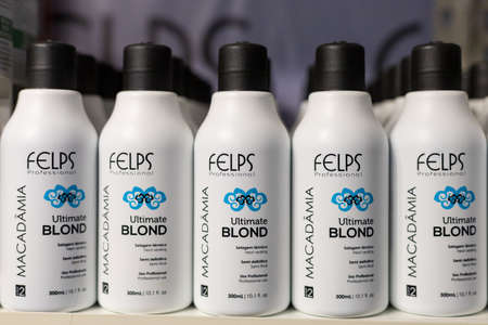 October 22, 2020 Iasi Romania hair cosmetics Felps Professional. Illustrative editorial background with selective focusのeditorial素材