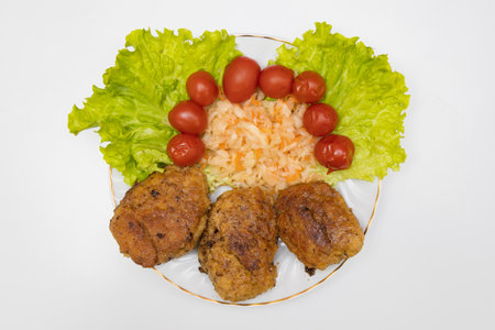 Homemade delicious and appetizing cutlets. Culinary background. The concept of closed restaurants...