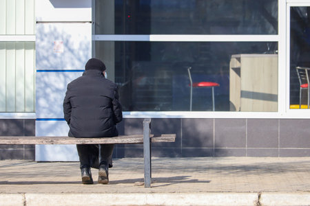 February 17, 2021 Balti or Beltsy Moldova are elderly people of retirement age in an urban...