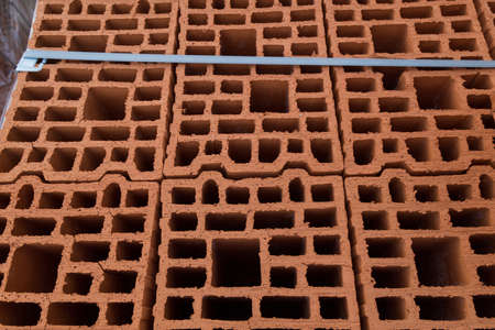 Hollow brick. Warm energy efficient and environmentally friendly natural building material....
