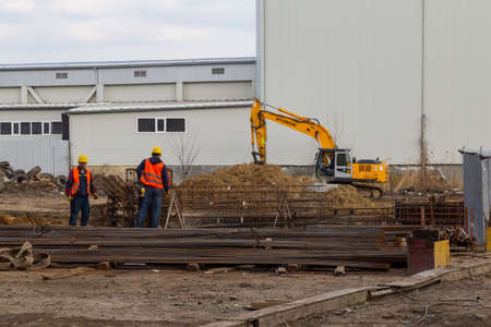 March 22, 2021 Balti, Moldova New housing construction site. Illustrative editorial. Backgroundのeditorial素材