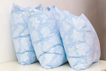 March 31, 2021 Balti Moldova, Industrial cleaning of feathers in pillows. Illustrative editorial. Background. Final resultのeditorial素材