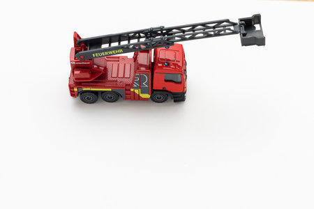 January 8, 2020 Balti Moldova toy car of the FIRE SERVICE on a light background. An important...