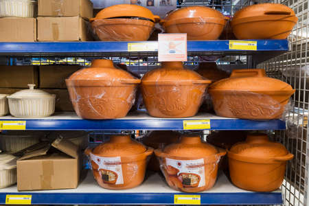 March 23, 2021 Balti Moldova supermarket or wholesale hypermarket. Department of goods for the...